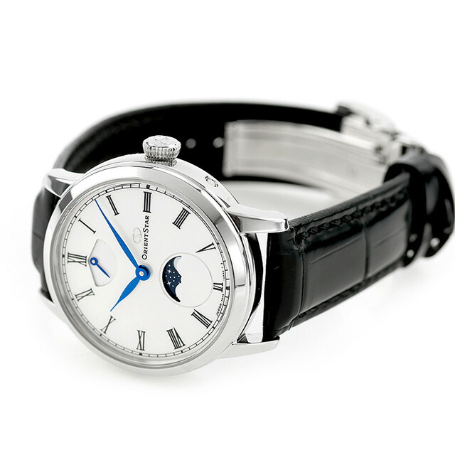 オリエントスター Classic Collection M45 F8 Mechanical Moon Phase 手巻き 腕時計 ブランド メンズ ムーンフェイズ ORIENT STAR RK-BW0001S ホワイト ブラック 黒 おしゃれ 防水 プレゼント 男性 実用的