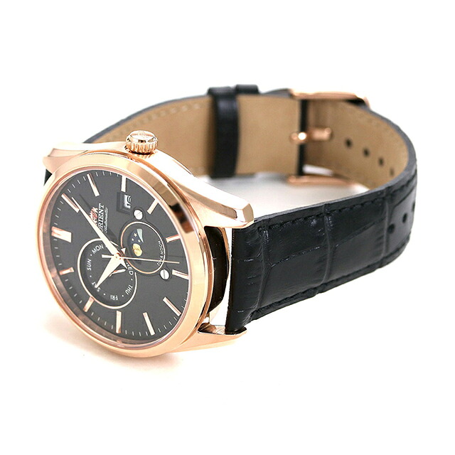 オリエント 自動巻き サン&ムーン メンズ 腕時計 RN-AK0304B ORIENT 時計 機械式 ブラック ブランド おしゃれ 防水 プレゼント 男性 実用的