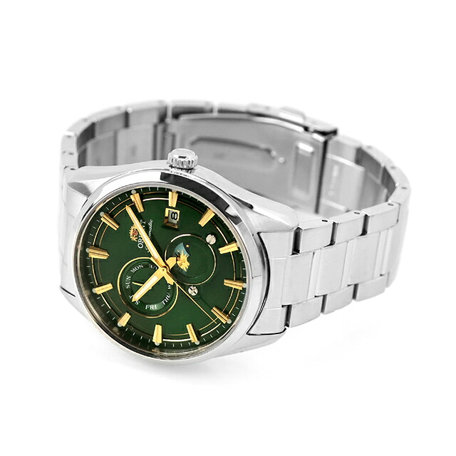 オリエント コンテンポラリー オリエント ストレット サンアンドムーン 自動巻き 腕時計 ブランド メンズ ORIENT CONTEMPORARY RN-AK0314E アナログ グリーン おしゃれ 防水 プレゼント 男性 実用的