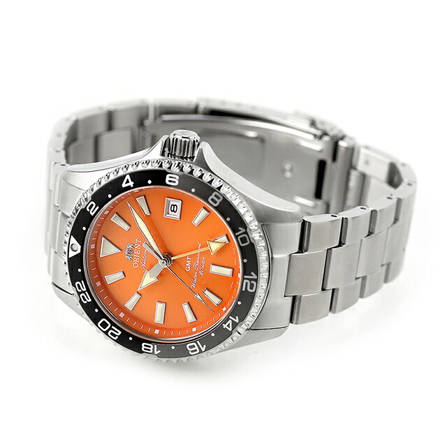 オリエント スポーツ マコ GMT 自動巻き 腕時計 ブランド メンズ ORIENT SPORTS RN-BC0004Y アナログ オレンジ おしゃれ 防水 プレゼント 男性 実用的