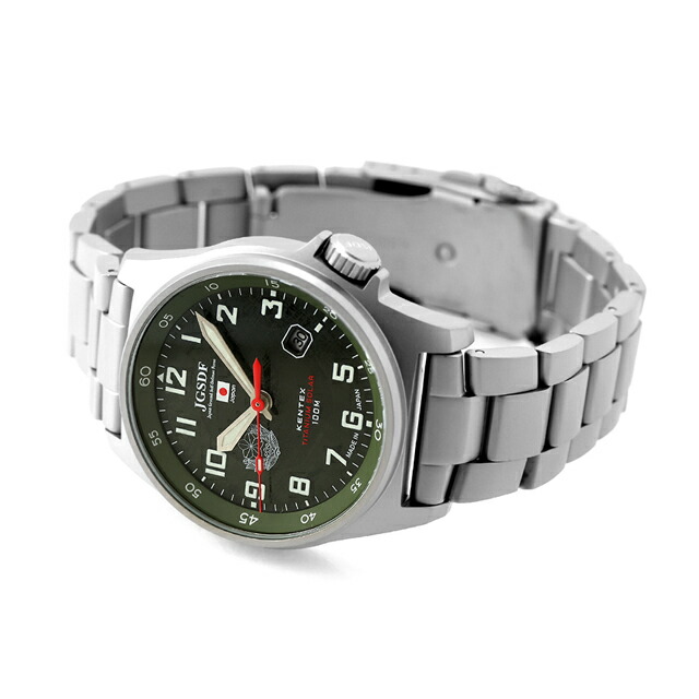 ケンテックス JSDF ソーラー 腕時計 ブランド メンズ チタン Kentex S815M-04 アナログ グリーン 日本製 おしゃれ 防水 プレゼント 男性 実用的