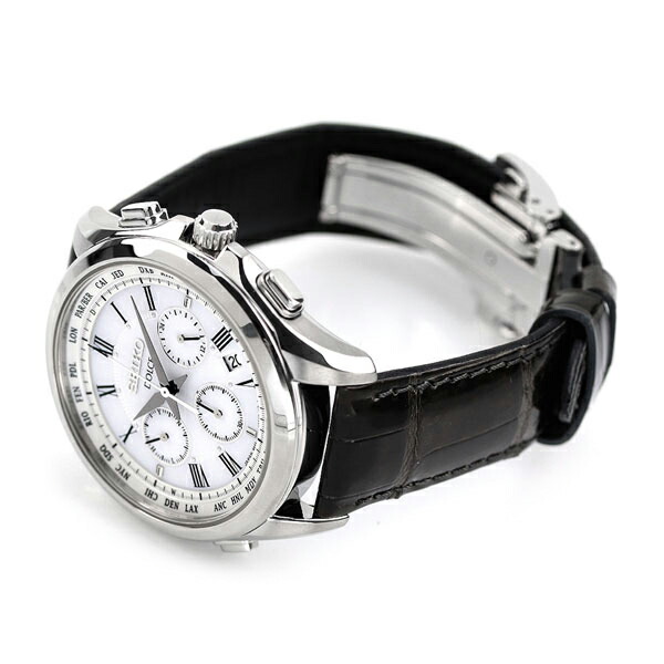 セイコー ドルチェ＆エクセリーヌ 電波ソーラー SADA039 クロノグラフ 腕時計 ホワイト グレー SEIKO DOLCE＆EXCELINE 高級 ブランド おしゃれ 防水 プレゼント 男性 実用的