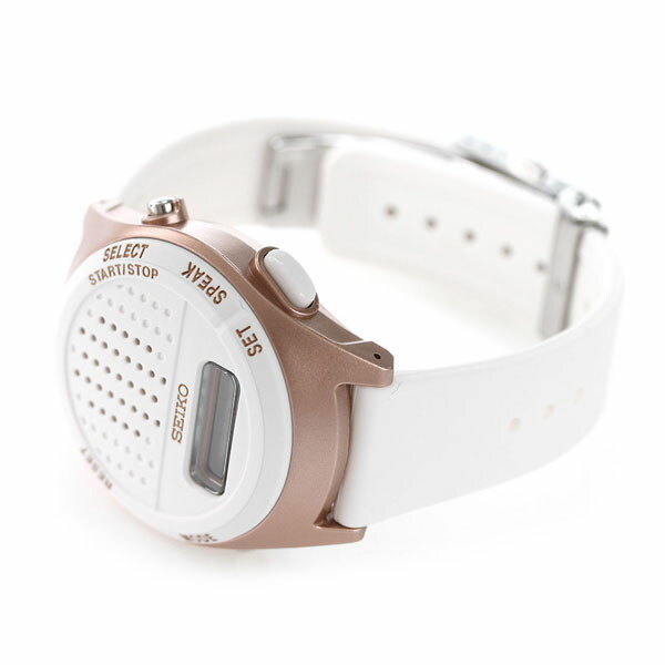 セイコー 音声デジタルウォッチ 音声時計 ストップウォッチ アラーム メンズ レディース 腕時計 SBJS016 SEIKO ホワイト ブランド おしゃれ 防水 プレゼント 実用的