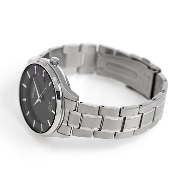 セイコー 日本製 ソーラー メンズ 腕時計 チタン SBPX103 SEIKO ブラック 時計 ブランド おしゃれ 防水 プレゼント 男性 実用的