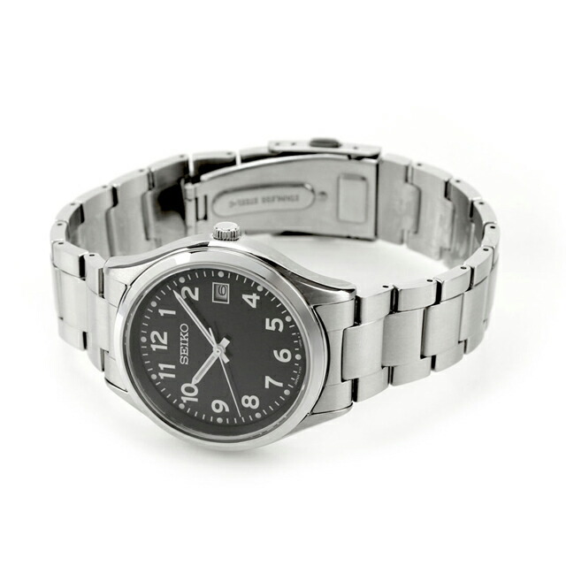 セイコーセレクション アラビア Sシリーズ ソーラー 腕時計 メンズ 数字だけ 数字大きい SEIKO SELECTION SBPX155 アナログ ブラック 黒 日本製 ブランド おしゃれ 防水 プレゼント 男性 実用的