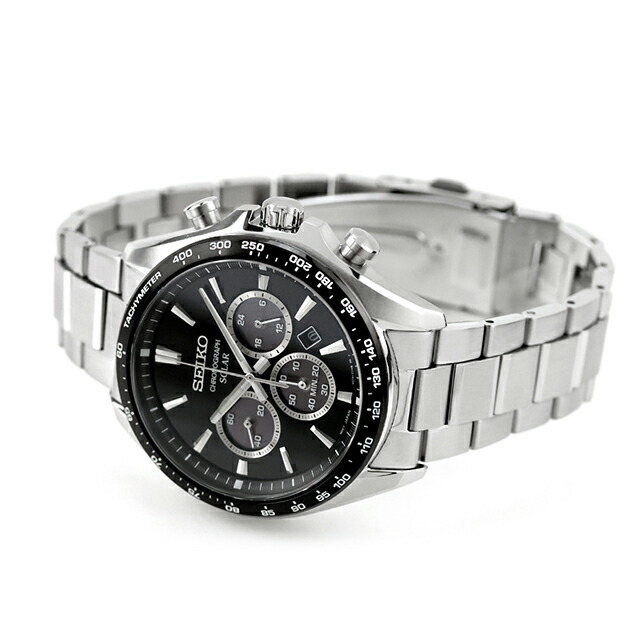 セイコーセレクション S Series ソーラー 腕時計 ブランド メンズ クロノグラフ SEIKO SELECTION SBPY185 アナログ ブラック 黒 おしゃれ 防水 プレゼント 男性 実用的