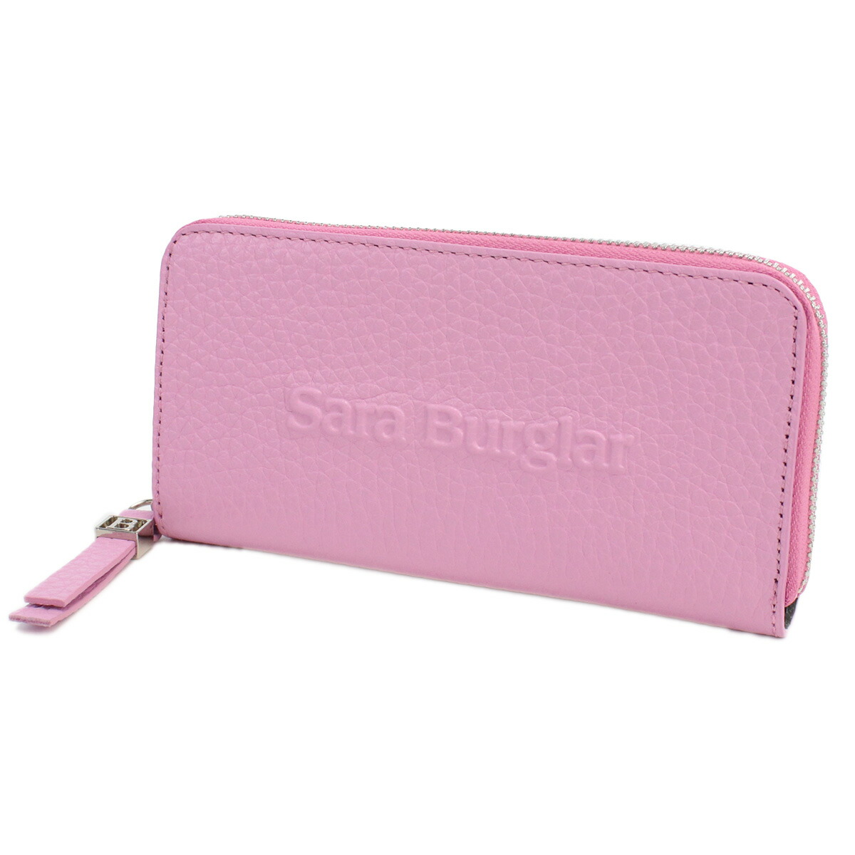 サラバーグラー 長財布ラウンドファスナー レディース Sara Burglar BUFALO LOGO レザー イタリア 110L GLICINE ピンク系 財布 ウォレット ブランド 高級 おしゃれ プレゼント 実用的