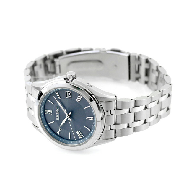 セイコーセレクション Sシリーズ ペア 電波ソーラー 腕時計 ブランド メンズ SEIKO SELECTION SBTM359 アナログ ブルーグレー 日本製 おしゃれ 防水 プレゼント 男性 実用的