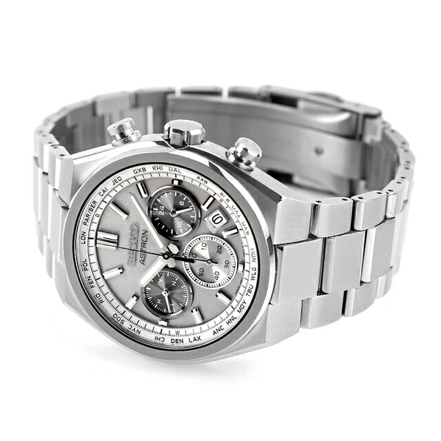 セイコー アストロン Nexter ワールドタイム 電波ソーラー 腕時計 ブランド メンズ チタン クロノグラフ SEIKO ASTRON SBXY095 アナログ グレーシルバー 日本製 高級 おしゃれ 防水 文字盤 大きい プレゼント 男性 実用的