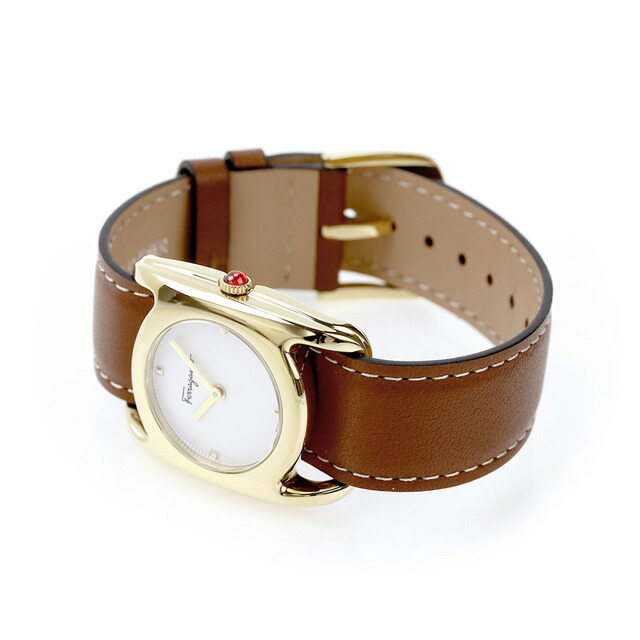 サルヴァトーレ フェラガモ ヴァラ クオーツ 腕時計 レディース Salvatore Ferragamo SFEL00319 アナログ ホワイト ブラウン 白 スイス製 高級 ブランド おしゃれ 防水 軽い 華奢 かわいい プレゼント 女性 実用的