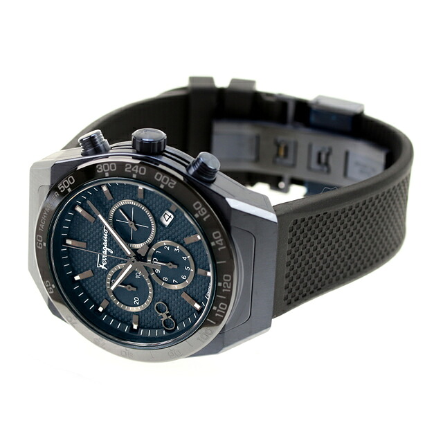 サルヴァトーレ フェラガモ SLX Chronograph クオーツ 腕時計 メンズ クロノグラフ Salvatore Ferragamo SFHR00220 アナログ ネイビー ブラック 黒 スイス製 高級 ブランド おしゃれ 防水 プレゼント 男性 実用的