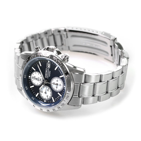 セイコー 海外モデル 逆輸入 クオーツ SND365P1 クロノグラフ ネイビー 腕時計 時計 ブランド おしゃれ 防水 プレゼント 男性 実用的