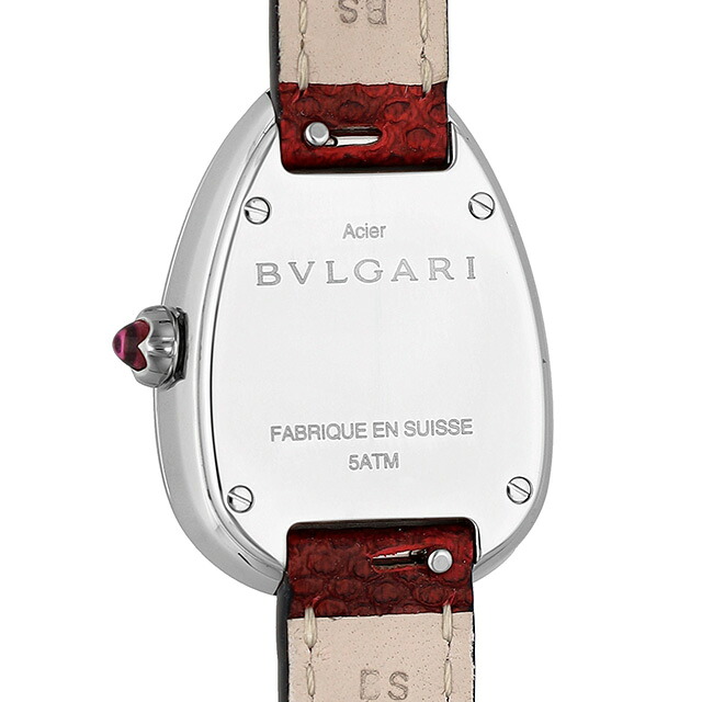 ブルガリ セルペンティ クオーツ 腕時計 レディース ダイヤモンド BVLGARI SP32WSDL アナログ ホワイトシェル レッド 白 スイス製 高級 ブランド おしゃれ 防水 軽い 華奢 かわいい プレゼント 女性 実用的