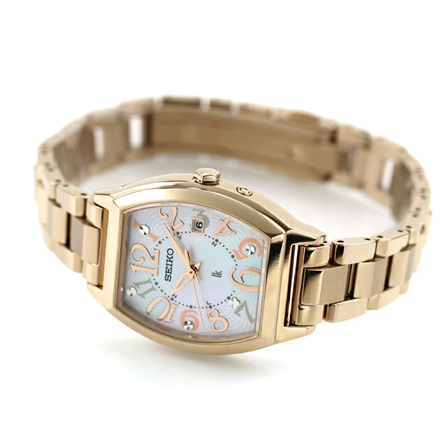 セイコー ルキア Happy Collection Made With Liberty Fabric Limited Edition 電波ソーラー 腕時計 ブランド レディース チタン 数量限定 替えベルト SEIKO LUKIA SSQW104 アナログ 日本製 おしゃれ 防水 軽い 華奢 かわいい プレゼント 女性 実用的