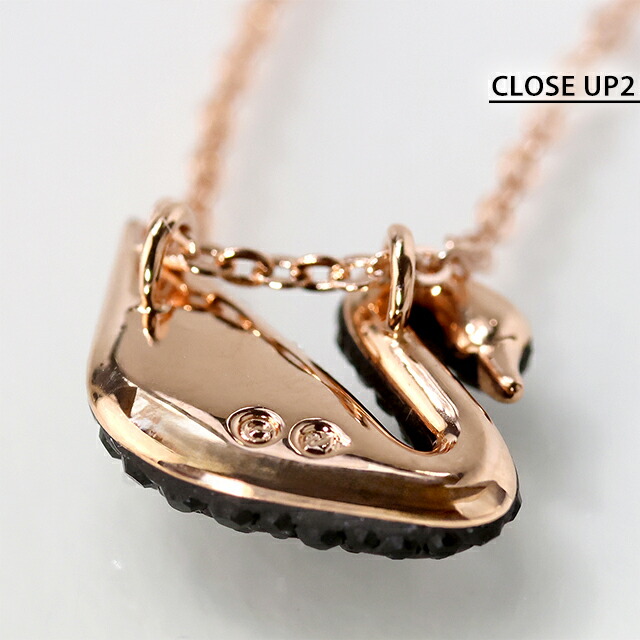 スワロフスキー ネックレス レディース ブランド SWAROVSKI Swan ペンダント スワロフスキー 動物 5204133 ブラック ローズゴールド アクセサリー