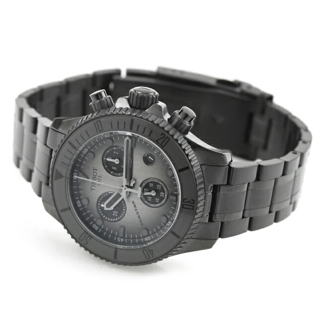 ティソ シースター 1000 クォーツ 電池式 腕時計 ブランド メンズ クロノグラフ TISSOT T120.217.33.061.00 アナログ グレーグラデーション ブラック 黒 スイス製 おしゃれ 防水 プレゼント 男性 実用的