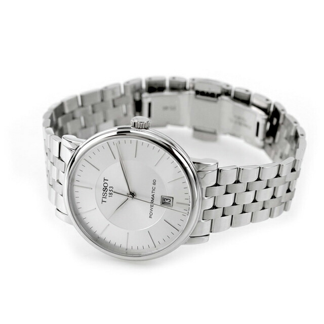 ティソ カーソン プレミアム パワーマティック 80 自動巻き 腕時計 メンズ TISSOT T122.407.11.031.00 アナログ シルバー スイス製 ブランド おしゃれ 防水 プレゼント 男性 実用的