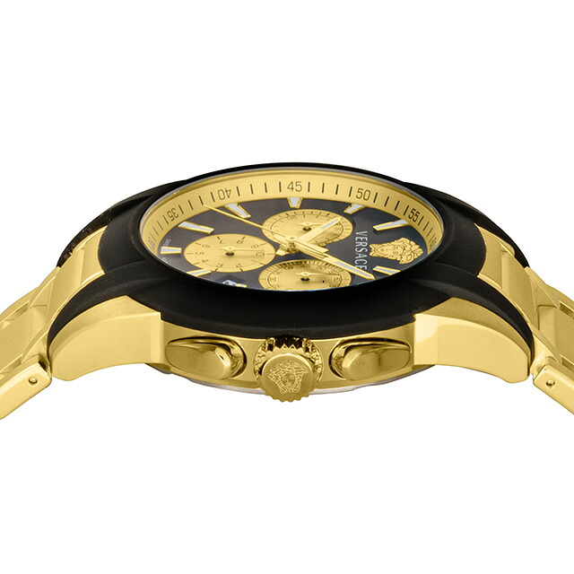 ヴェルサーチ CHARACTER CHRONO クォーツ 電池式 腕時計 メンズ クロノグラフ VERSACE VEM800524 アナログ ブラック ゴールド 黒 スイス製 高級 ブランド おしゃれ 防水 プレゼント 男性 実用的
