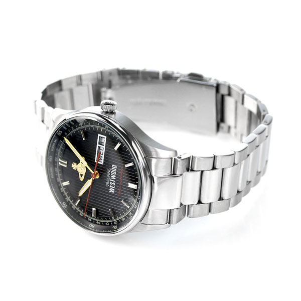 ヴィヴィアンウエストウッド 時計 クランボーン 40mm 日付表示 クオーツ メンズ 腕時計 VV207BKSL Vivienne ブラック ブランド おしゃれ 防水 プレゼント 男性 実用的