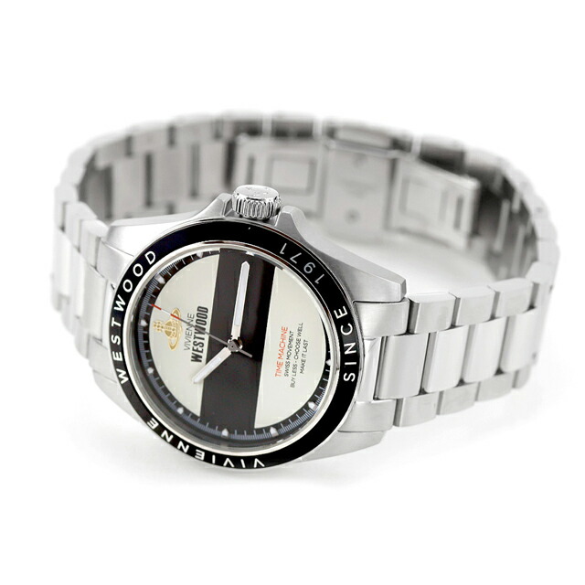 ヴィヴィアン ウエストウッド ブラックウォール クォーツ 電池式 腕時計 ブランド メンズ Vivienne Westwood VV293BKSL アナログ ブラック ホワイト 黒 おしゃれ 防水 プレゼント 男性 実用的