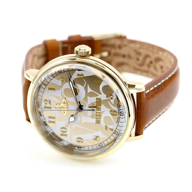 ヴィヴィアン ウエストウッド Cavendish クォーツ 電池式 腕時計 ブランド メンズ Vivienne Westwood VV299GDBR アナログ ゴールド キャメル おしゃれ 防水 プレゼント 男性 実用的