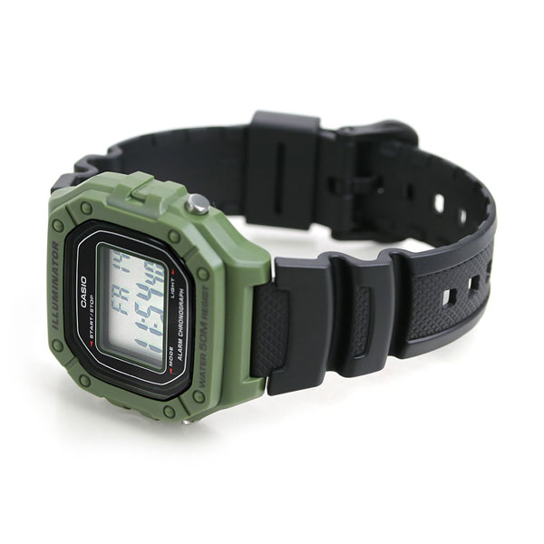 カシオ チープカシオ デジタル グリーン 海外モデル メンズ レディース 腕時計 W-218H-3AVDF CASIO アウトドア チプカシ 時計 ブランド おしゃれ 防水 小さい 軽い かわいい プレゼント 実用的