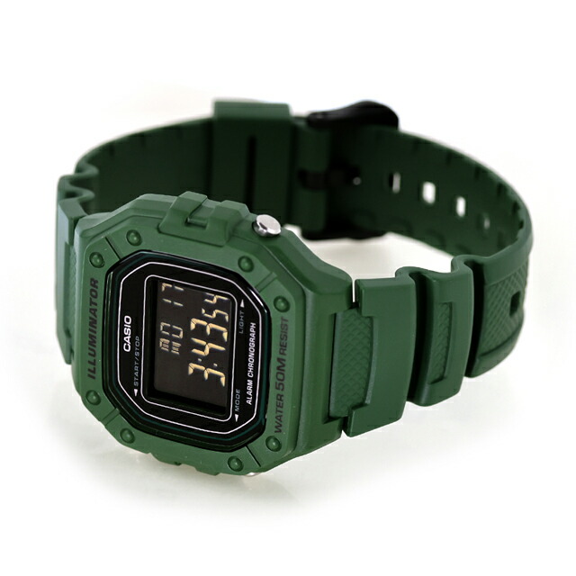 カシオ チープカシオ CASIO アウトドア クォーツ 電池式 W-218H-3BV スタンダード 海外モデル ユニセックス チプカシ メンズ レディース 腕時計 ブランド カシオ CASIO アウトドア デジタル ブラック グリーン 黒 おしゃれ 防水 かわいい プレゼント 実用的