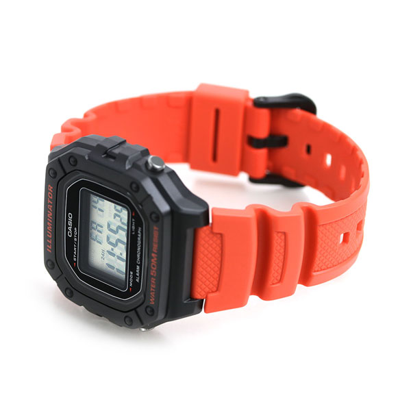 カシオ チープカシオ デジタル レッド 海外モデル メンズ レディース 腕時計 W-218H-4BVDF CASIO アウトドア チプカシ 時計 ブランド おしゃれ 防水 小さい 軽い かわいい プレゼント 実用的
