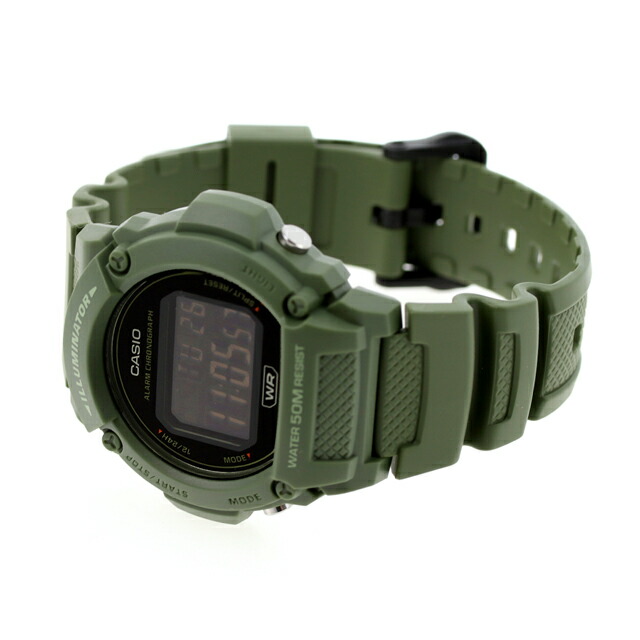 カシオ CASIO アウトドア W-219HC-3BV 海外モデル ユニセックス メンズ レディース 腕時計 カシオ CASIO アウトドア デジタル ブラック グリーン 黒 ブランド おしゃれ 防水 プレゼント 実用的