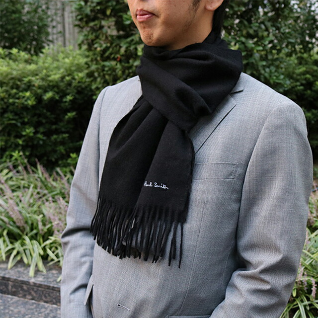 ポールスミス PAUL SMITH マフラー M1A-933D-AS04-79 メンズ ブラック ブランド