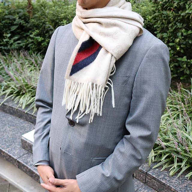 グッチ GUCCI マフラー GG柄 メンズ レディース 570603 3G200 9568 サンド ライトベージュ