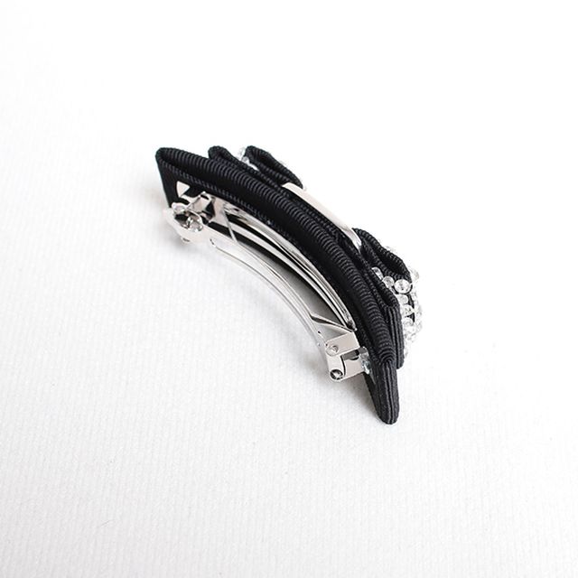 フェラガモ FERRAGAMO バレッタ 342759-524894 ビジュー付き ヘアークリップ リボン レディース ヴァラ VARA BLACK ブラック