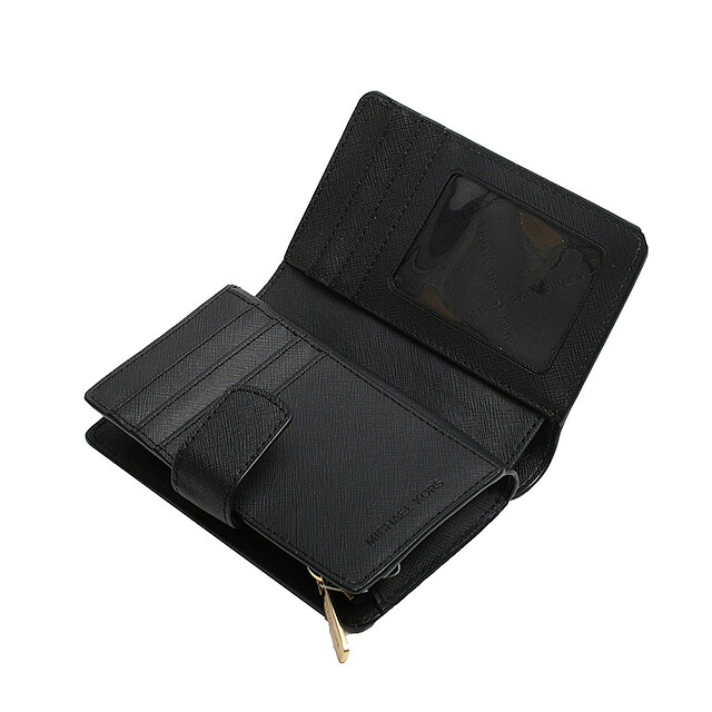 マイケルコース MICHAEL KORS JET SET TRAVEL MD BIFLD ZP CN WLLET LEATHER 二つ折り財布 コンパクト 35F7GTVF2L-BK レディース ブラック ウォレット ブランド 高級 おしゃれ プレゼント 実用的