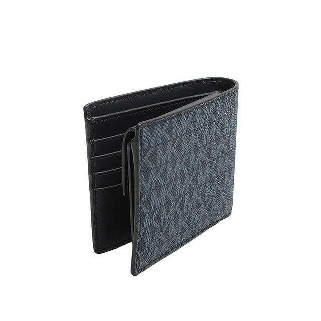 マイケルコース MICHAEL KORS 折りたたみ財布 二つ折り財布 36U9LCRF3B-ADMRL-PLBLUE メンズ ブルー ネイビー 紺 MK ウォレット ブランド 高級 おしゃれ プレゼント 実用的