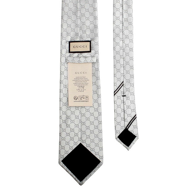グッチ GUCCI ネクタイ 456520-4B002-1962 メンズ ライトグレー ネクタイ