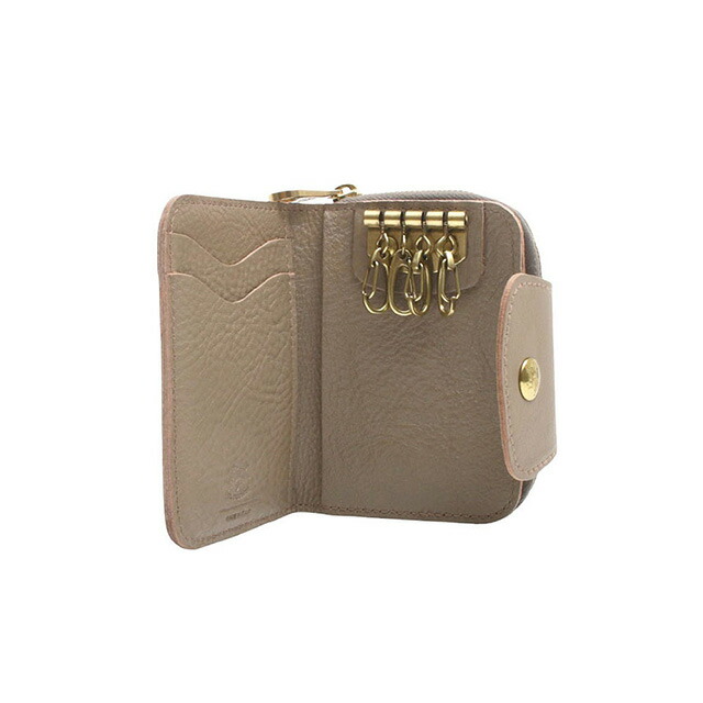 イルビゾンテ IL BISONTE SMALL WALLET ACERO キーケース SSW013-PV0005-GY103B メンズ レディース 本革 レザー グレージュ ブランド