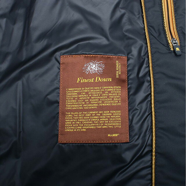 ムーレー MOORER FIRE-WK ダウンベスト MOUGI200307-FIRE-BLU-44 メンズ ブルー ダウンジャケット ブランド