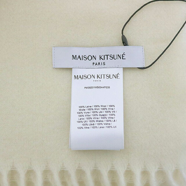 メゾンキツネ MAISON KITSUNE FOX HEAD SCARF マフラー ストール PM06201WB0044-P205 PAPER ユニセックス マフラー ブランド