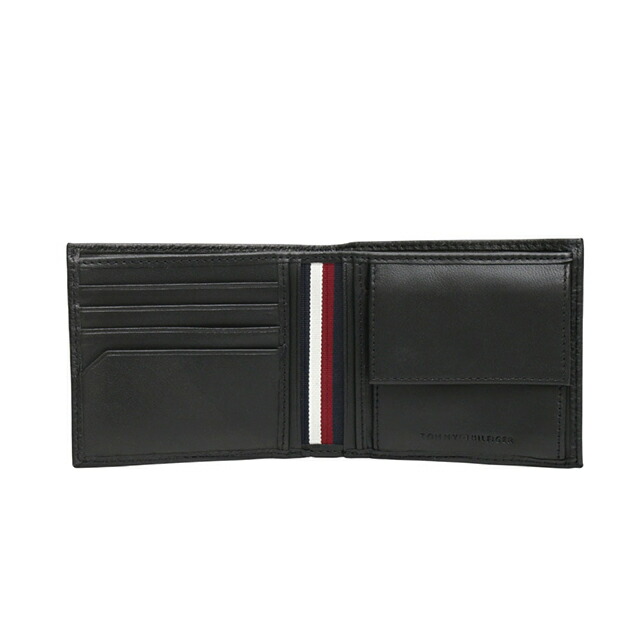 トミーヒルフィガー TOMMY HILFIGER TH PREMIUM CC & COIN 二つ折り財布 AM0AM12762BDS-BLACK メンズ ブランド ウォレット 高級 おしゃれ プレゼント 実用的