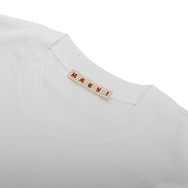 マルニ MARNI Tシャツ ロゴ コットン クルーネックT マルニキッズ MT135U-M002MV-M00RF-0M100-14Y レディース ホワイト Tシャツ ブランド