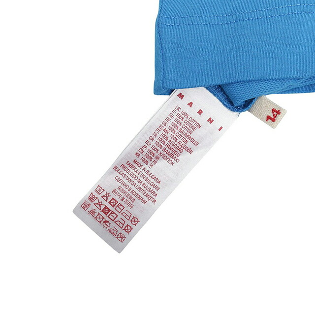 マルニ MARNI Tシャツ ロゴ コットン クルーネックT マルニキッズ MT135U-M002MV-M00RF-0M859-14Y レディース ブルー Tシャツ ブランド