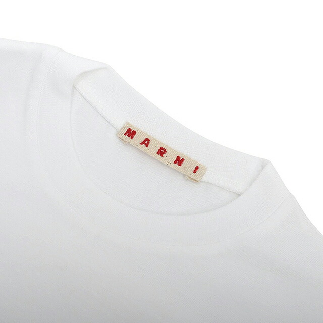 マルニ MARNI Tシャツ ロゴ コットン クルーネックT マルニキッズ MT290F-M01601-M00RF-0M100-14Y レディース ホワイト Tシャツ ブランド