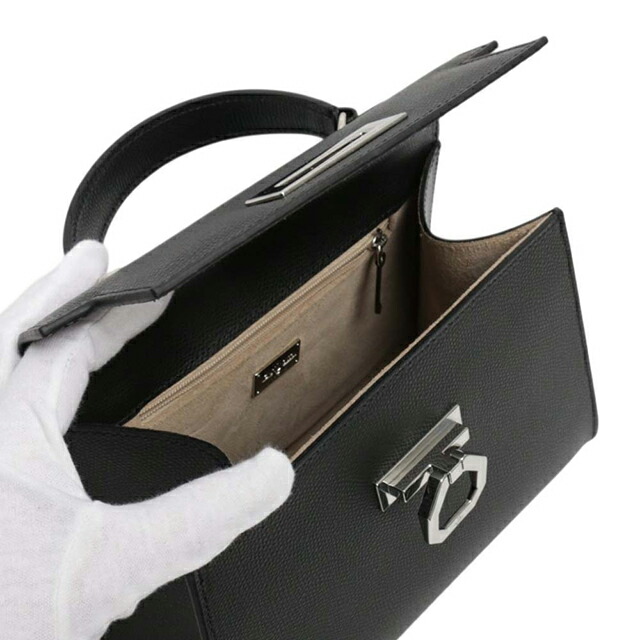 カルボッティ CARBOTTI GRETA ハンドバッグ245-BK-SV レディース ブラック シルバー ブランド 軽量 小さめ 手提げ 高級 おしゃれ プレゼント 女性 実用的 かわいい