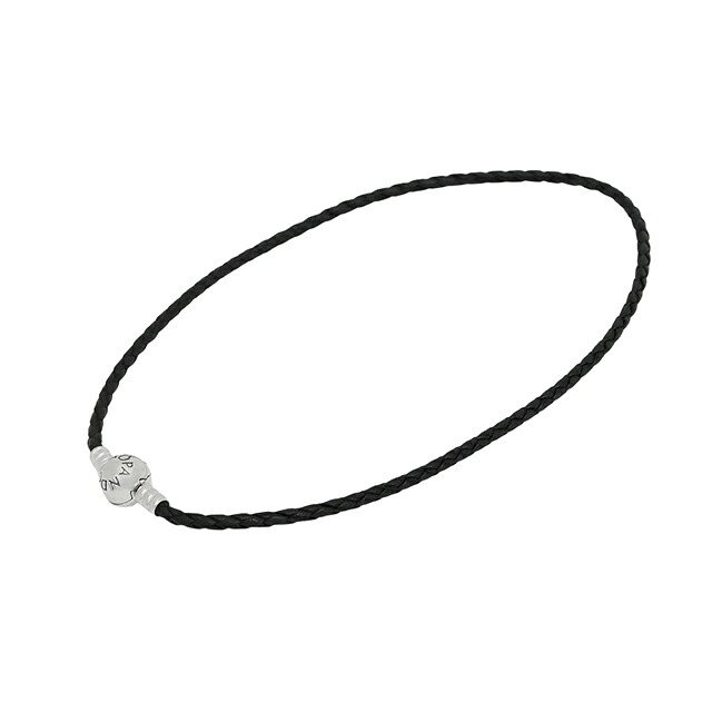 パンドラ ブレスレット メンズ レディース PANDORA Moments Double Black Leather Bracelet 590745cbk-d1 ユニセックス ブラック 腕輪 ジュエリー ブランド 高級 おしゃれ プレゼント 実用的 ペア