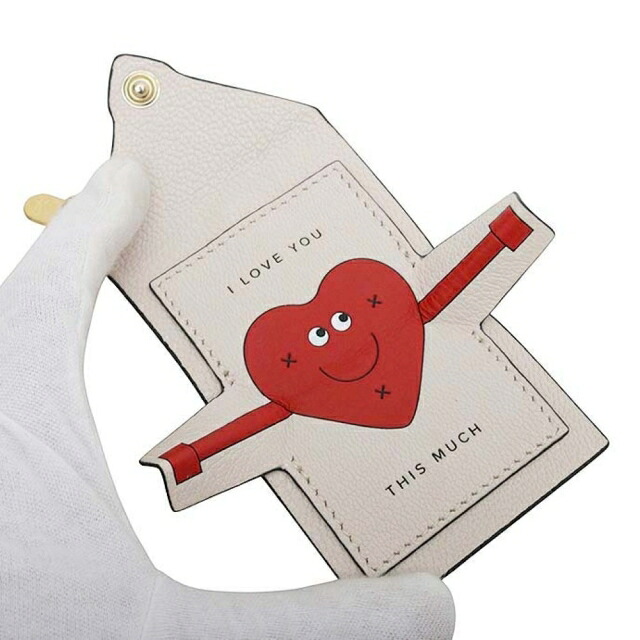 アニヤハインドマーチ キーホルダー ANYA HINDMARCH I Love You チャーム 205368 ユニセックス Chalk(チョーク) ブランド バッグチャーム 高級 おしゃれ プレゼント 実用的