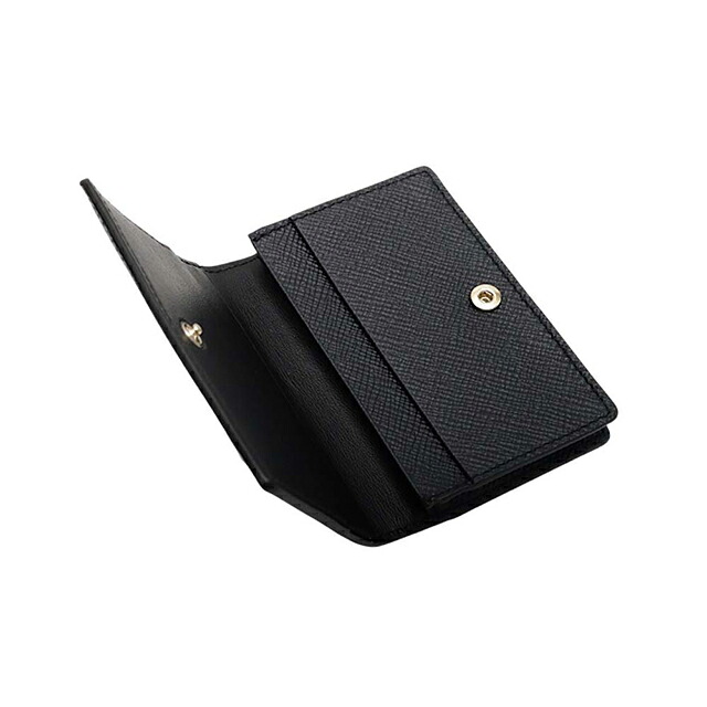 スマイソン SMYTHSON Panama Folded Card Case with Snap Closure カードケース 名刺入れ 1204388-black ユニセックス black カードケース ブランド