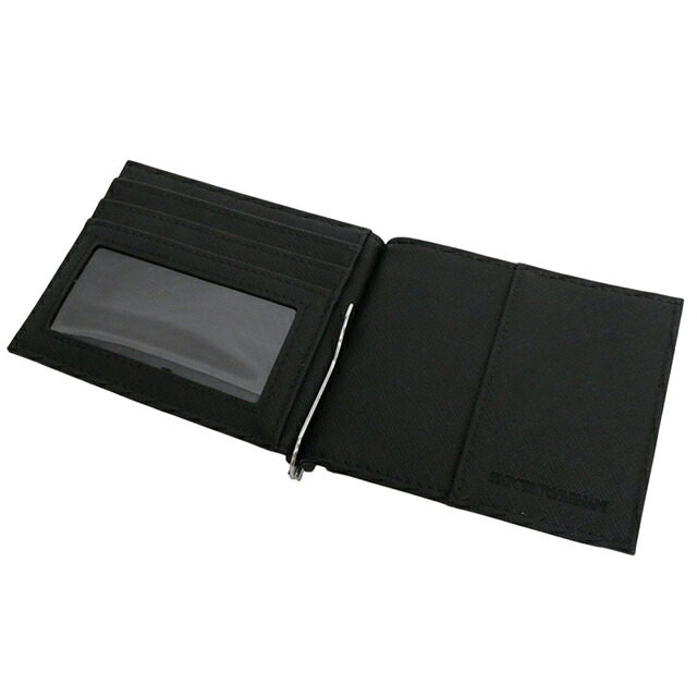 エンポリオ アルマーニ EMPORIO ARMANI マネークリップ式二つ折り財布 二折財布 y4r502-y138e-81072 メンズ BLACK ブランド 高級 おしゃれ プレゼント 実用的