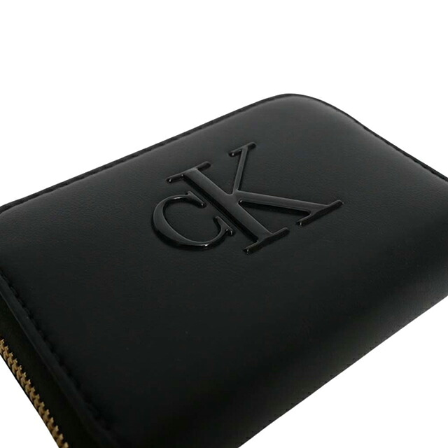 カルバンクライン CALVIN KLEIN BOLD CK MEDIUM ZIP AROUND WALLET 二つ折り財布 二折財布 lv04f1154g-ub1 メンズ BLACK ブランド コンパクト ウォレット 高級 おしゃれ プレゼント 実用的