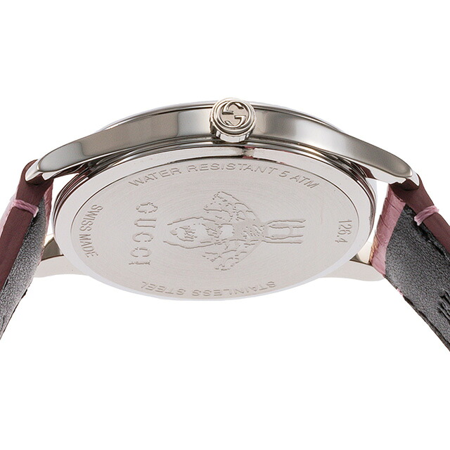 グッチ ジータイムレス クォーツ 電池式 腕時計 ブランド レディース GUCCI YA1264046A ブラック ピンク 黒 スイス製 高級 おしゃれ 防水 軽い 華奢 かわいい プレゼント 女性 実用的