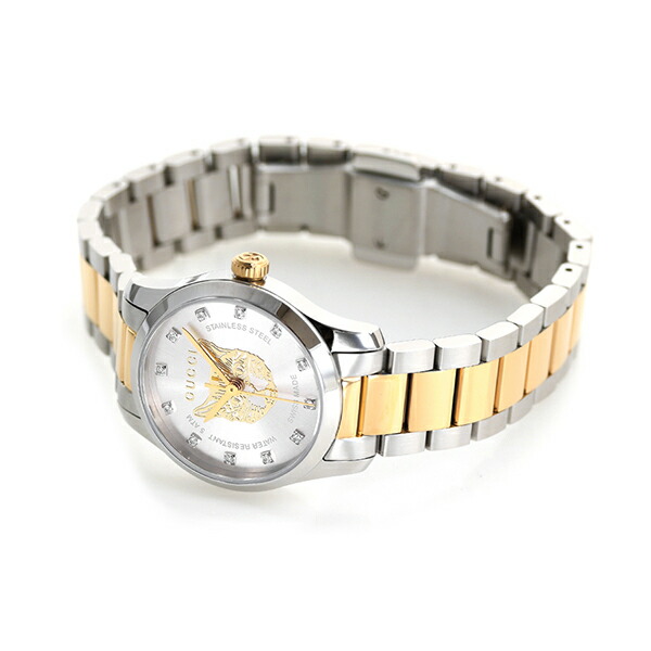 グッチ 時計 Gタイムレス 27mm スイス製 クオーツ レディース 腕時計 YA1265016 GUCCI シルバー ゴールド 高級 ブランド おしゃれ 防水 軽い 華奢 かわいい プレゼント 女性 実用的